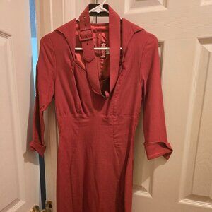 Pinup Couture Lorelai Dress Orange- Size Small- EUC